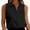P-1056Black231, variant on Women Sleeveless Button Down Shirts Blouses Solid Color Casual Loose V Neck Tank Tops Female Adorable Plus Size Work Business School Dailywear