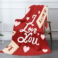 thumbnail image 4 of Amarainy Love You Red Heart Pattern Fleece Throw Blanket For Winter Gift Home Sofa Bed Decoration 50x60 inch, 4 of 5