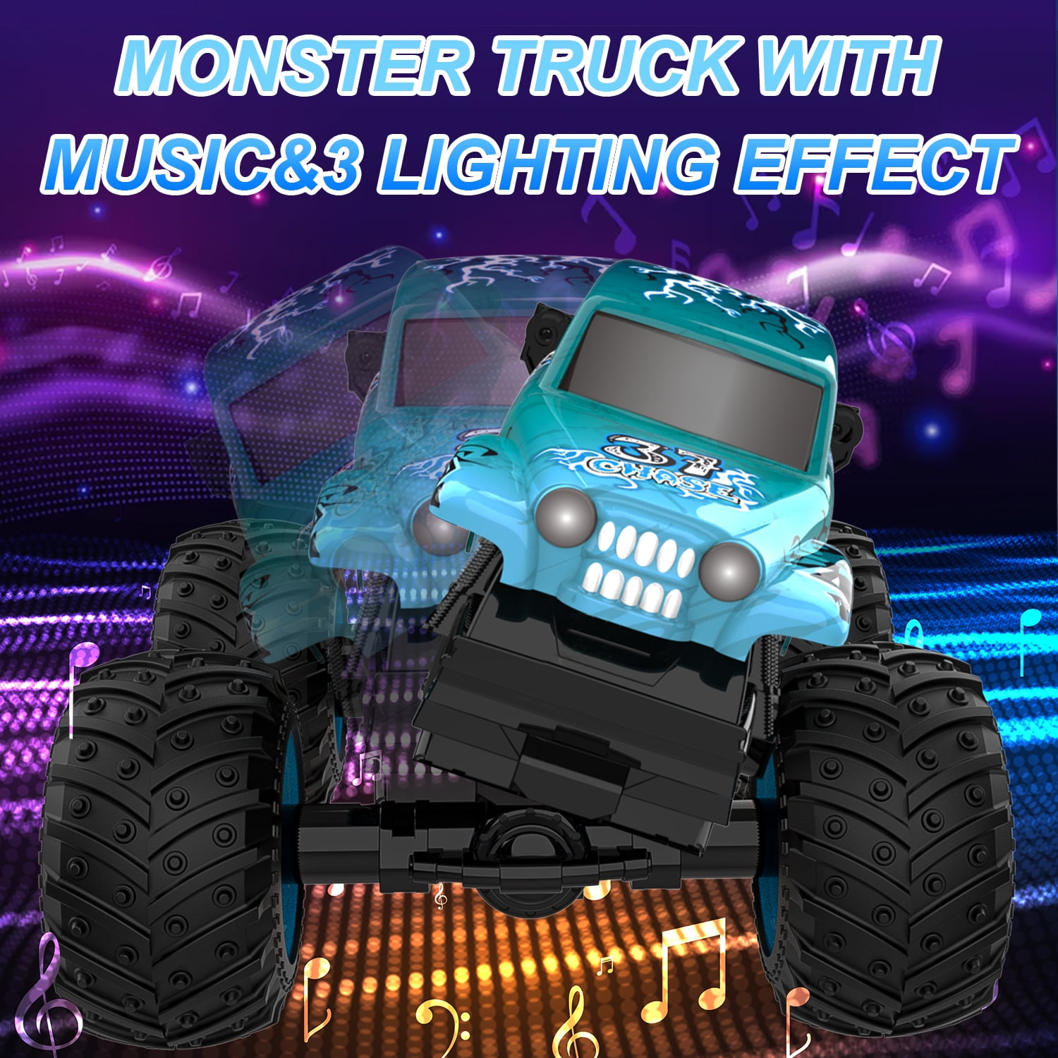VKFVKF RC Monster Truck Toys, Remote Control Cars for Kids, Dinosaur RC Cars with Light & Music,Stunt, 360° Spin, Walk Upright