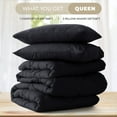 thumbnail image 5 of Lux Decor All-Season Queen Comforter Set 3 Piece, Reversible Bedding Set with Diamond Quilted Design Comforter and 2 Pillow Shams, Lightweight & Cozy Set de Cama Black, 5 of 9