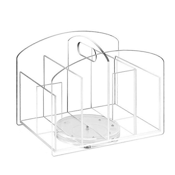 Acrylic Pen Holder for Desk, Desk Organizer Clear, 360 Degree Pencil Holder for Desk Kids, Rotating Organizer Rotating