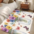 thumbnail image 5 of Colorful Vintage Watercolor Flowers Washable Area Rug 2.7 x 5 ft Independence Day, Soft Non Slip Rugs Stain Repellent Indoor Felt Carpet for Living Dining Room Bedroom Home Office, 5 of 9