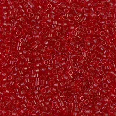 Miyuki Delica Seed Beads DB0774/DB774 11/0 Transparent Red Semi-Frosted 7.2 Grams