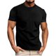 thumbnail image 2 of pstuiky camisetas de hombre, Camiseta deportiva informal elástica de manga corta con cuello redondo para hombre, color liso ropa de hombre xxl, 2 of 6