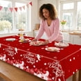 thumbnail image 3 of Tumao Valentine's Day Tablecloth 2 Pack Heart Red Plastic Party Decorations 54"x108" Table Cover Anniversary Valentines Wedding Birthday, 3 of 7