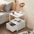 thumbnail image 6 of VECELO 2 Tiers Nightstand with Drawer, Square End Side Table for Hallway, Bedroom, Living Room, Small Space, Night Stand with Open Shelf, Pure White, 6 of 9