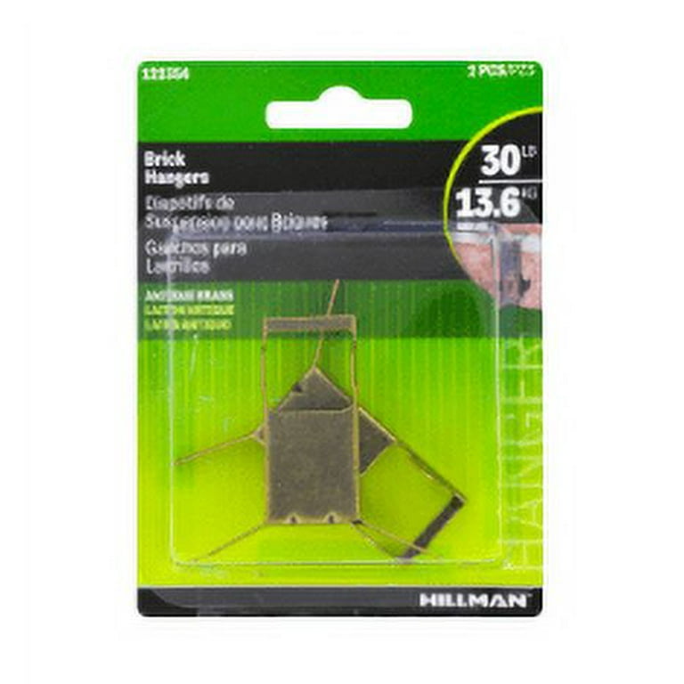 Hillman AnchorWire Brass-Plated Gold Brick Picture Hanger 30 lb 2 pk Hillman AnchorWire Brass-Plated Gold Brick Picture Hanger 30 lb 2 pk