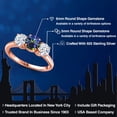 thumbnail image 2 of Gem Stone King 18K Rose Gold Plated Silver Blue Mystic Topaz and White Zirconia Engagement Ring for Women | 2.50 Cttw | Round 6MM | Gemstone November Birthstone | Size 5, 2 of 6
