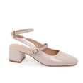 thumbnail image 2 of LuckLilac Women's Square Toe Slingbacks Mary Jane Pumps Patent Leather Chunky Low Heel Buckle Strap Heels sandals Wedding Party Dress Shoes, 2 of 5