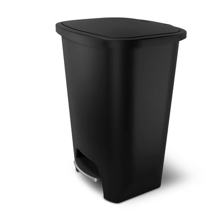 GLAD 20 Gallon Durable Plastic Step-On Pedal Trash Can with CLOROX Anti-Microbial Odor Protection