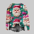 thumbnail image 5 of Lorytime Sweatshirt for Women Oversized Christmas Santa Claus Print Shirt Crew Neck Long Sleeve Pullover Loose Tops, 5 of 8