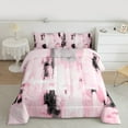 thumbnail image 2 of Manfei Retro Oil Painting Bedding Comforter Set 2pcs, Abstract Watercolor Art Twin Comforter Sets, Pink Ombre Bedding Set, Breathable Home Decor, 2 of 8