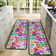 thumbnail image 4 of Kitchen Rugs Sets Of 2,Pioneer Flower Floral Print Pattern Anti Fatigue Kitchen Mat Rugs Non Slip Washable,Decorative Kitchen Floor Mats for Kitchen,Sink,Laundry,17"x47"+17"x47", 4 of 5