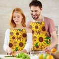thumbnail image 3 of Brown Yellow Sunflower Pattern Apron-Garden Aprons for Women with Pockets-Cotton Linen Waterproof Kitchen Cooking Gardening Aprons Adjustable for Kitchen,Cooking,BBQ and Salon 33x27 Inch, 3 of 7