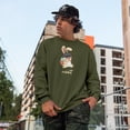 thumbnail image 2 of Robbit, Cute Rabbit Animal Pun, Military Green Crewneck Sweatshirt, Medium, 2 of 2