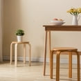 thumbnail image 4 of Modern K/D Rubber Wooden Stools Practical Round Stacking Stools for Home/Restaurants/Hotel 2pcs Beige, 4 of 7