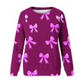 thumbnail image 5 of Aimik Women's Winter Bow Print Sweatshirt Crew Neck Long Sleeve Oversized Sweatshirt Soft Loose Casual Pullover Sweatshirt, 5 of 5