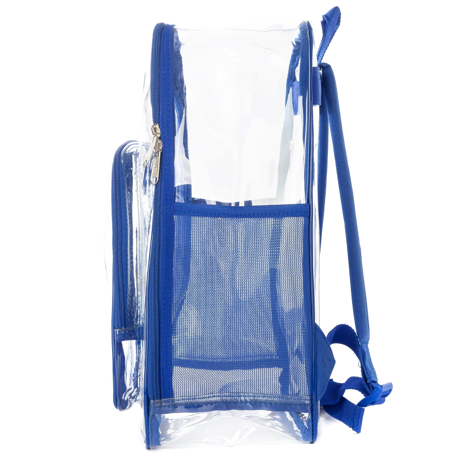 K-Cliffs Unisex Clear Transparent PVC 17" School Backpack in Royal, Teen-Adult