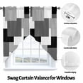 thumbnail image 3 of Swag Curtains Valances for Windows, Black White Grey Color Block Short Kitchen Window Curtains Over Sink, Abstract Modern Geometric Cafe Curtains Panel Set Of 2,Rod Pocket, 36 Inches Length, 3 of 8