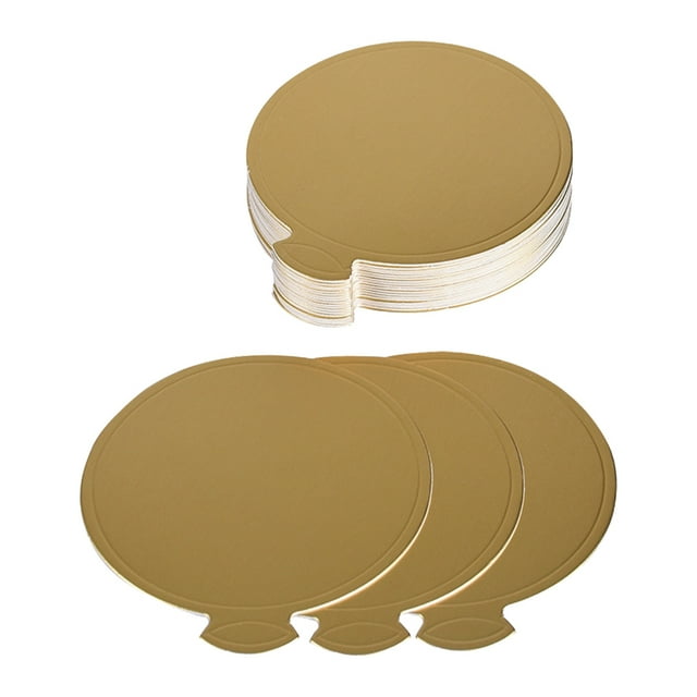 Mobutofu Planches à Gâteau Rondes 9x3,5 Po Dorées pour Gâteau Tapis à Dessert 200 Pcs
