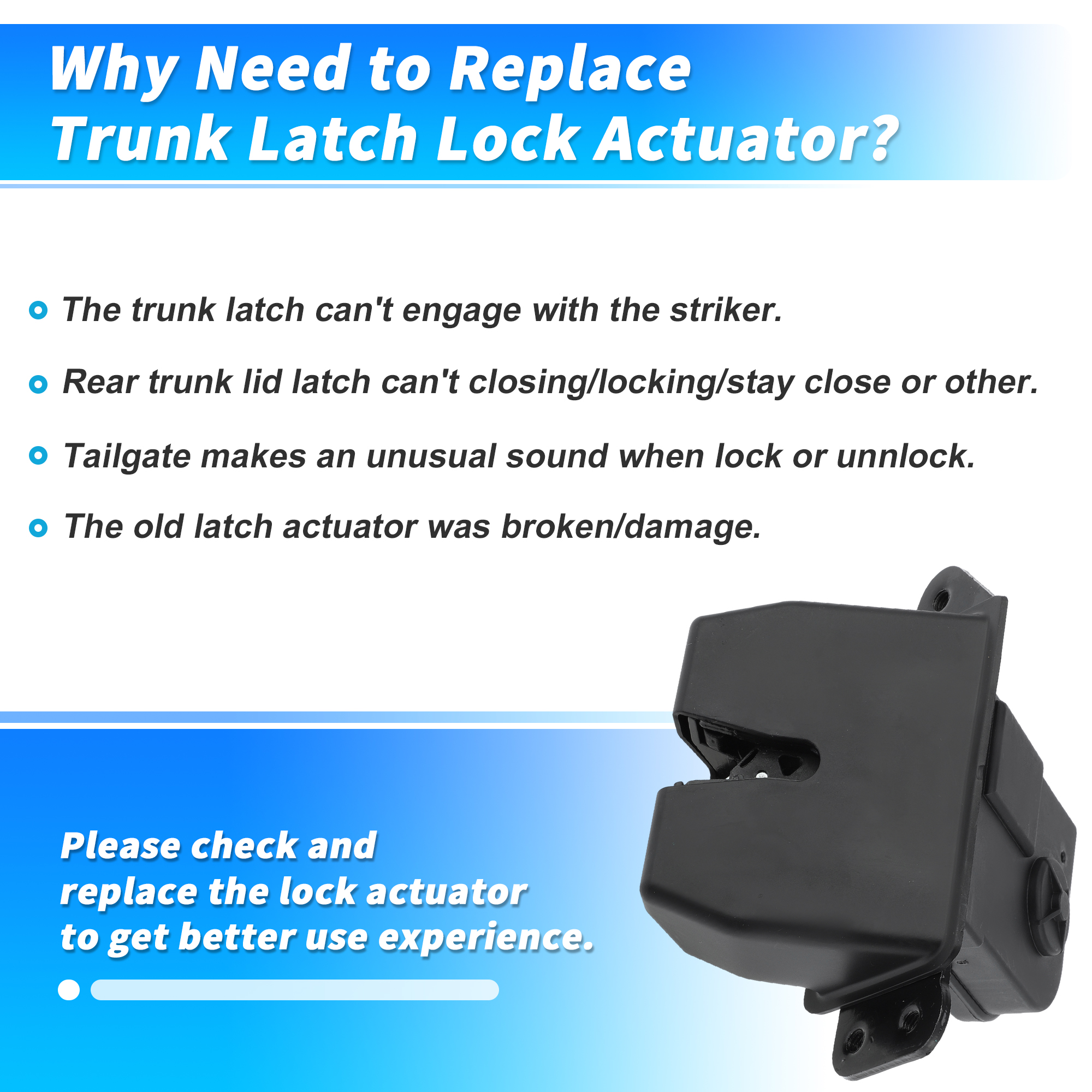 Unique Bargains Trunk Actuator for Hyundai Santa Fe 2013-2019 for Kia Sedona 2015-2021
