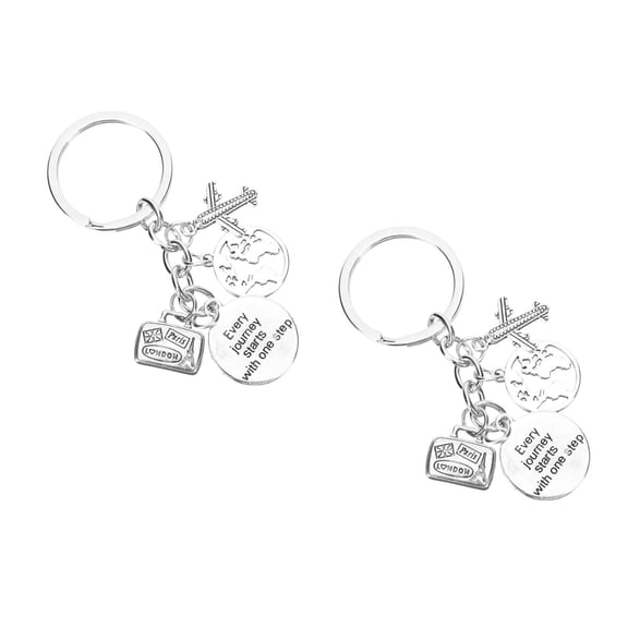 FRCOLOR 2pcs Travel Souvenir Keychain Metal Keychain Pendant Gift for Travel Enthusiasts