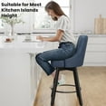 thumbnail image 6 of LainTene 24" Counter Height Swivel Bar Stools Set of 4, PU Leather Upholstered Counter Barstools with Solid Wood Legs and Backs for Kitchen Island, Home Bar, 6 of 7