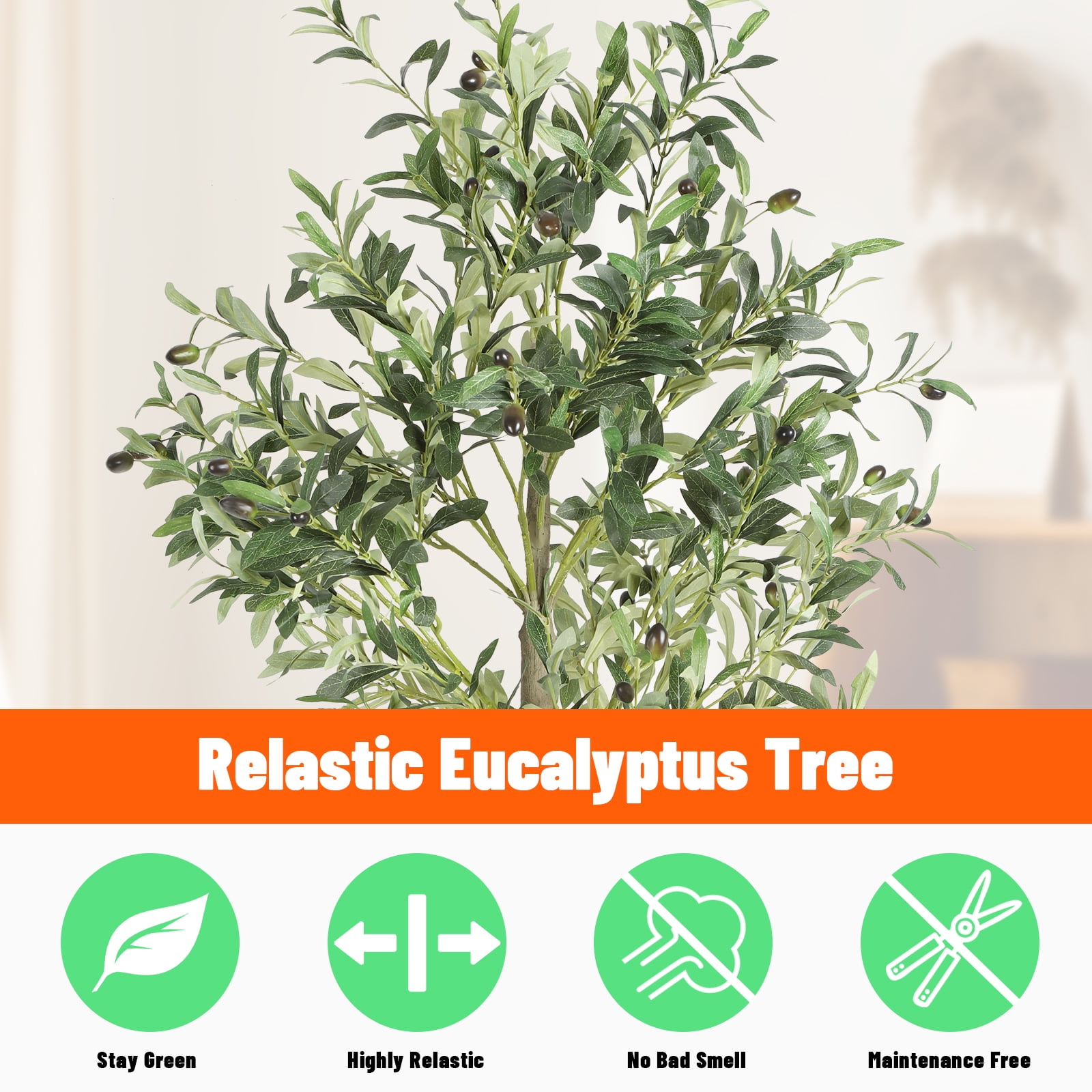 Indoor Faux Artificial Olive Tree, 6ft