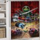 thumbnail image 5 of Juego de 4 cortinas de ducha Ninjago con alfombrillas antideslizantes, tapa de inodoro y alfombrilla de baño, cortina de ducha impermeable con decoración de dibujos animados para baño con 12 ganchos,, 5 of 8