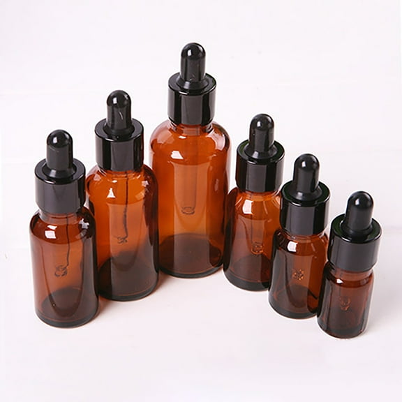 dianhelloya 5ml-100ml Mini Amber Glass Liquid Reagent Pipette Bottle Eye Dropper Empty Brown