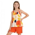thumbnail image 6 of ATOGUTA School Outfits For Girls Sleeveless Tank Tops and Shorts Cute Summer 2 Pieces Short Sets Size 4T-16, Orange, 6 of 8
