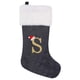thumbnail image 1 of Calcetín navideño con patas de Papá Noel en 3D | Decoración festiva con motivos de árboles y copos de nieve | Bolsa de regalo colgante de 43 x 19 cm para tarjetas, dulces y pequeños regalos, 1 of 1