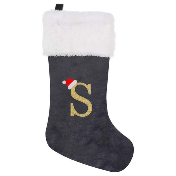 Calcetín navideño con patas de Papá Noel en 3D | Decoración festiva con motivos de árboles y copos de nieve | Bolsa de regalo colgante de 43 x 19 cm para tarjetas, dulces y pequeños regalos