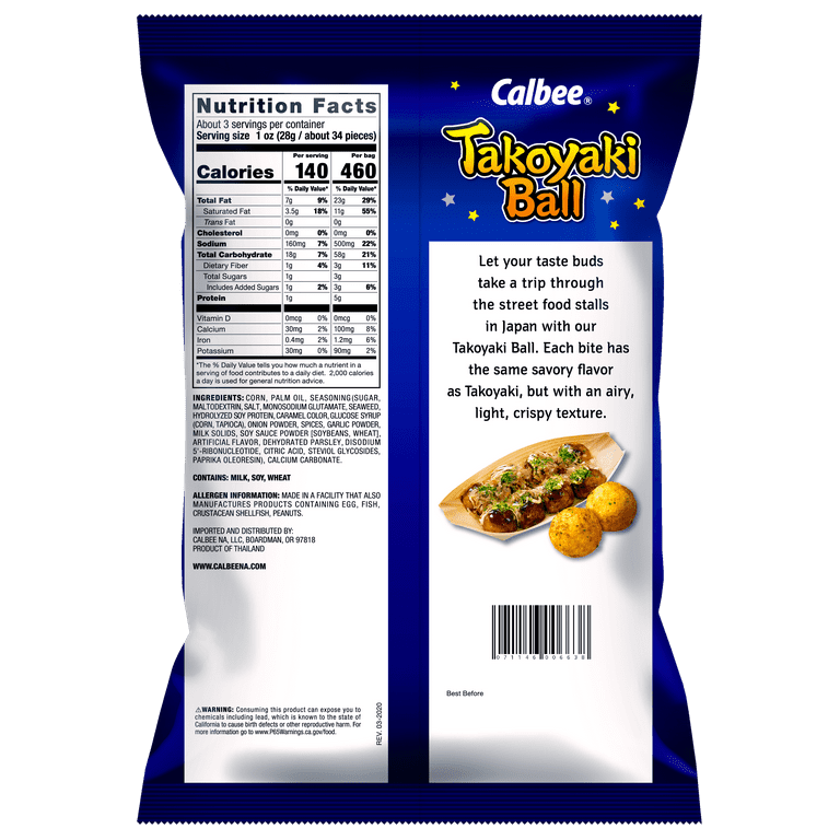 Calbee Authentic Japanese Takoyaki Ball Snacks - Crunchy