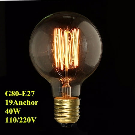 Light Bulb Pendant Lights E27/26 G80 40W Vintage Edison Bulb 40 Watt 220V G80 Edison Light Bulbs E26/E27 Base Incandescent Bulb for Home Light Fixtures, Pendant Lighting, Wall Sconces, Hotel, Bar ()