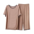 thumbnail image 4 of Blmnix Cute Pajamas Yellow Loungewear Short Sleeve Sleep Pants Winter Clothing, 4 of 5