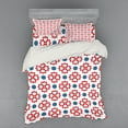 thumbnail image 2 of Ambesonne Floral Bedding Set 3 Pcs, Abstract European Nature, Twin, Slate Blue Red White, 2 of 3