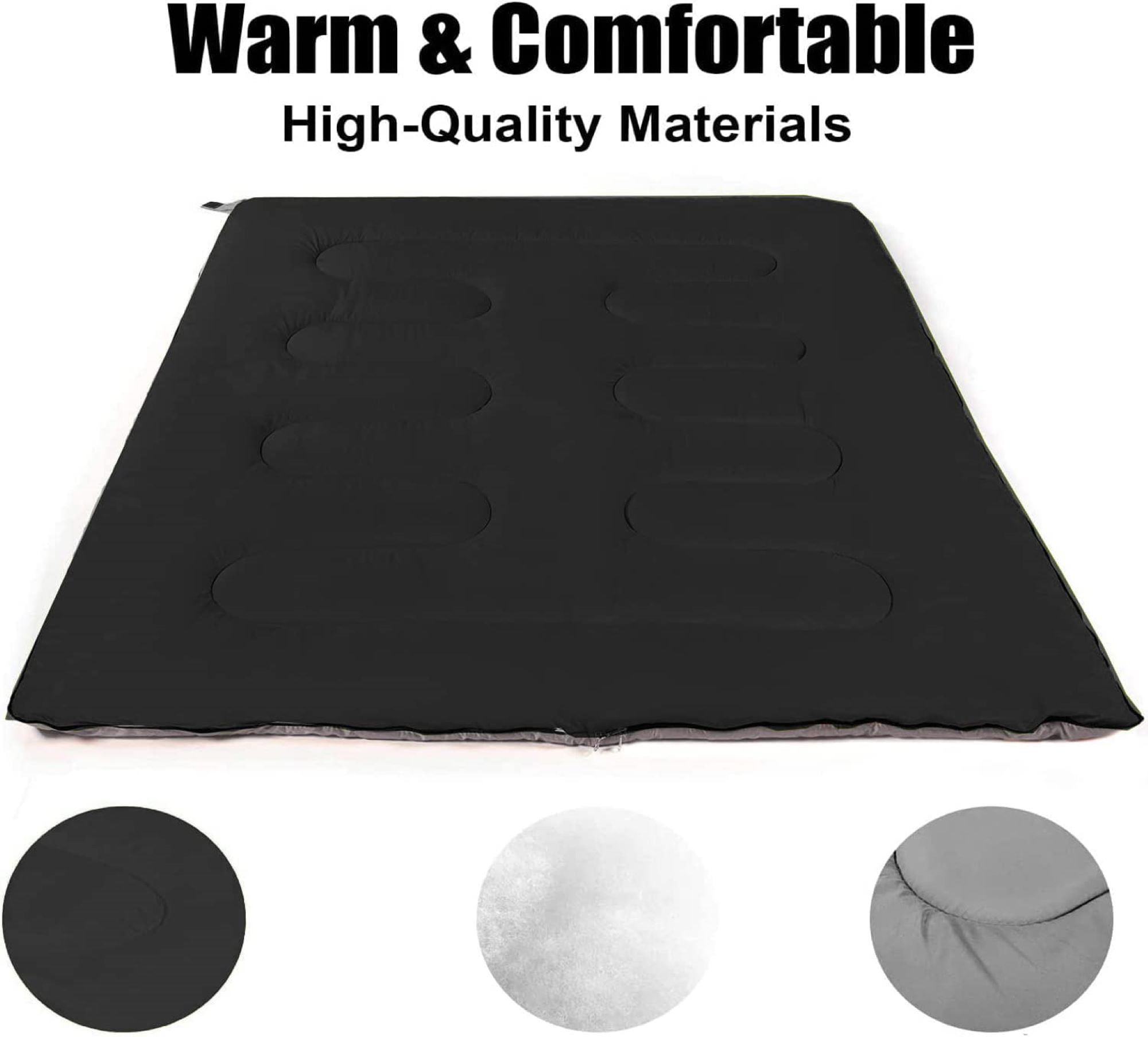 10 Pack Bulk Wholesale of Cold Weather Envelope Sleeping Bags for Adults, Kids, Homeless, Camping, Indoors, Outdoors - 10 Count Sleeping Bags in Black - 71"L x 30"W