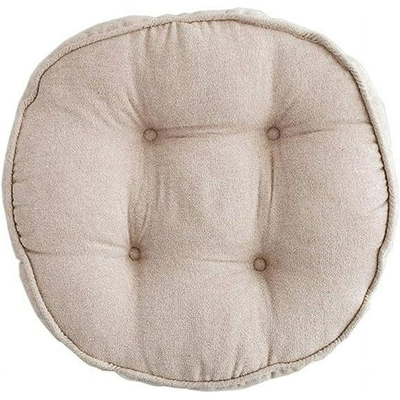 Granjero Gordo Cojín de asiento circular grueso y ultra cómodo, adecuado para sillas de cocina, comedor y oficina (beige, 45,7 x 45,7 cm).