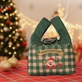 thumbnail image 5 of Christmas Gift Bag, Holiday Tote Bag, Canvas Christmas Eve Gift Bag with Festive Prints, Portable Handle, Reusable Durable Cloth, 7.09 x 3.94 x 10.24 Inches, 5 of 7