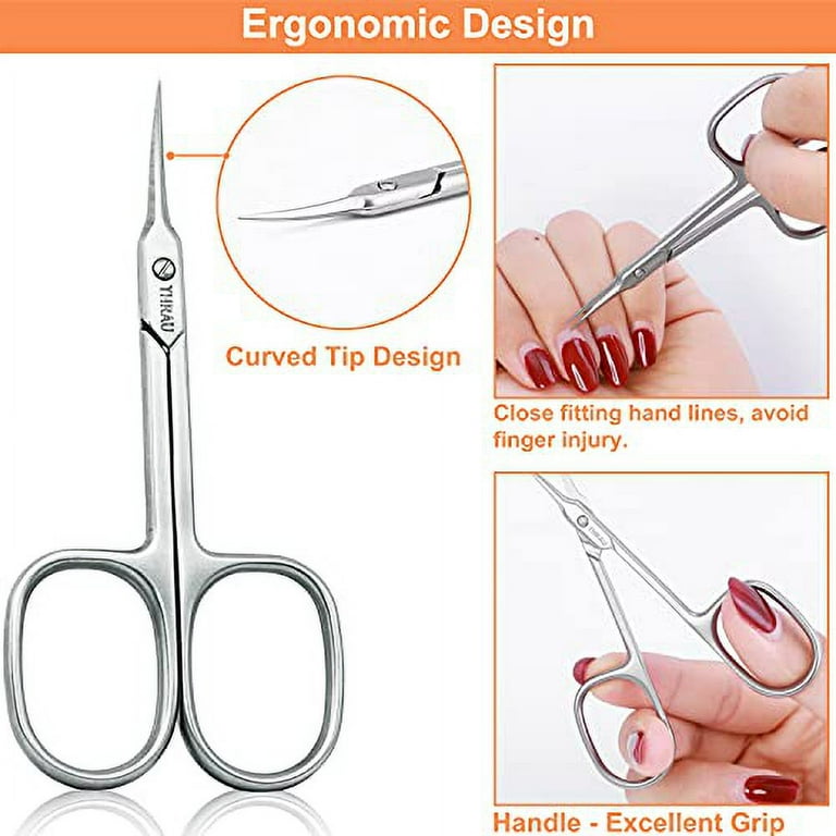 THRAU Cuticle Scissors Extra Fine for Manicure and Pedicure Curved Blade Precise Pointed Tip Grooming Kit for Eyebrow Eyelash Trim Nail and Dry Skin Small Scissors Walmart