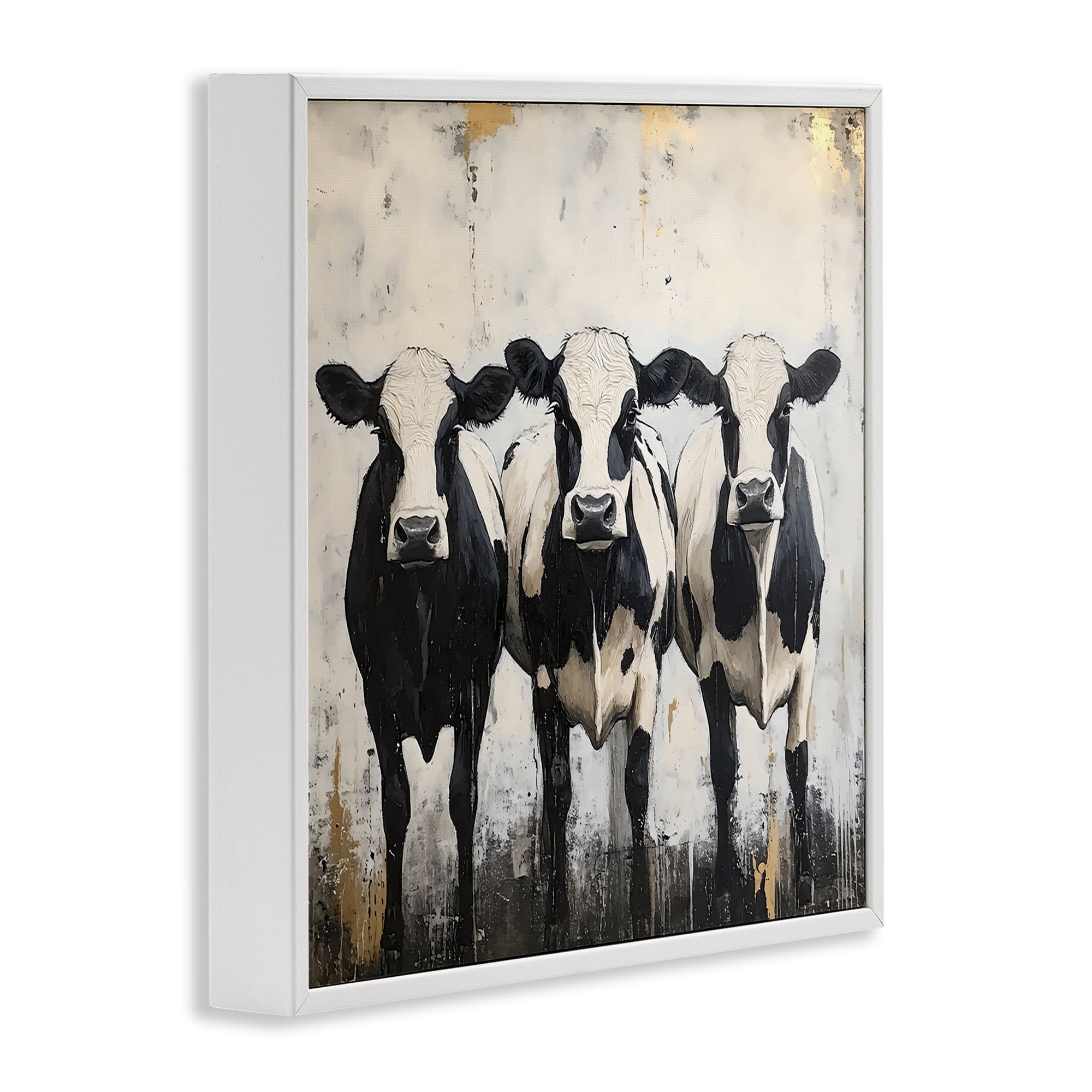 Stupell Industries Three Spotted Cows White Framed Giclee Art, design by Creative Studio