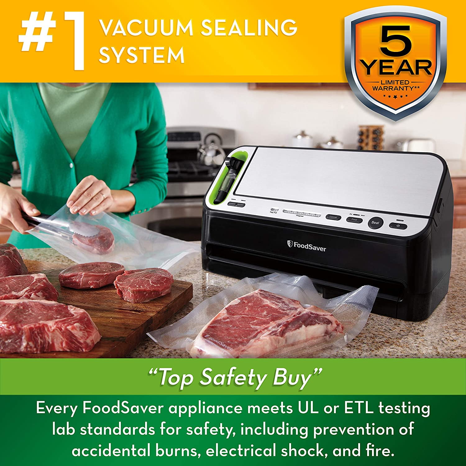 Automatic Food Sealer for Food Savers Vacuum Sealer Machine 1-silver