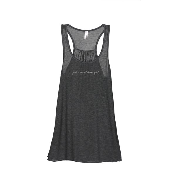 Just A Small Town Girl Women's Fashion Sleeveless Flowy Racerback Workout Yoga Tank Top Charcoal Grey Medium