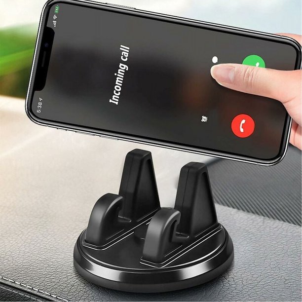 Soporte de tablero de moda para varios teléfonos, material de caucho de silicona que garantiza un soporte estable y mejora la estética interior, rotación de 360 grados y principio triangular para