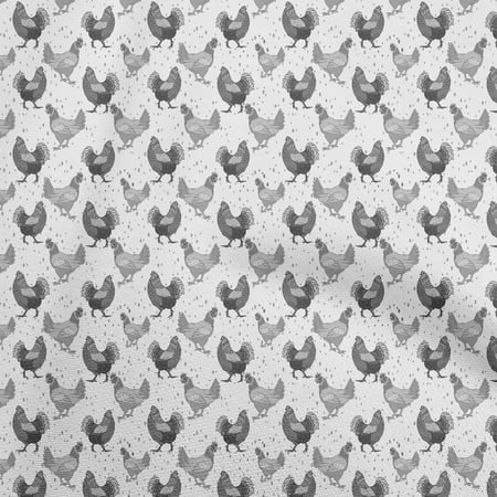 oneOone Cotton Poplin Gray Fabric Birds Rooster Fabric For Sewing Printed Craft Fabric By The Yard 42 Inch Wide
