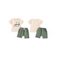 thumbnail image 3 of Qtinghua Brother Matching Clothes Infant Toddler Baby Boy Short Sleeve Tractor Print T-shirt with Elastic Waist Shorts Outfits, 3 of 9
