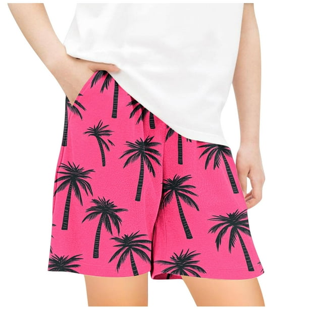 Odeerbi 5-14 Años Niños Niñas Pantalones Cortos de Estampado Tropical Hawaiano Pantalones de Baño En Seco Rápido Pantalones Cortos de Tabla de Playa