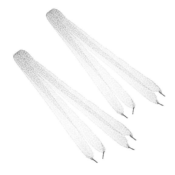 MLINS 4pcs Wide Leopard Print Shoelaces Fashion Shoe Laces Polyester Ribbon Shoelaces Leopard Print Shoelaces Flat Shoestrings For Sneaker