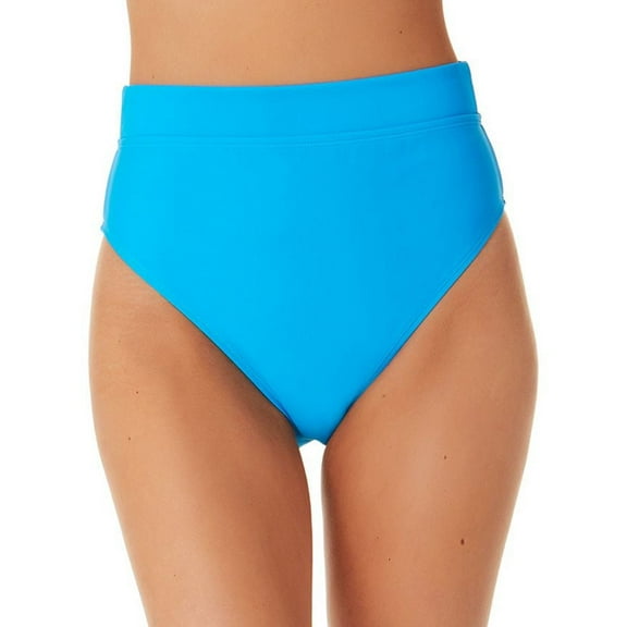 California Waves Juniors Banded High-Waist Bikini Bottoms Swim Blue M New